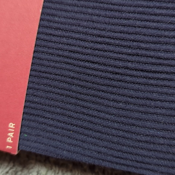 Navy Blue Ribbed Patterned Tights - Picture 2 of 5